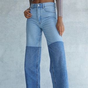 Pacsun Two-Toned High Waisted Baggy Jeans